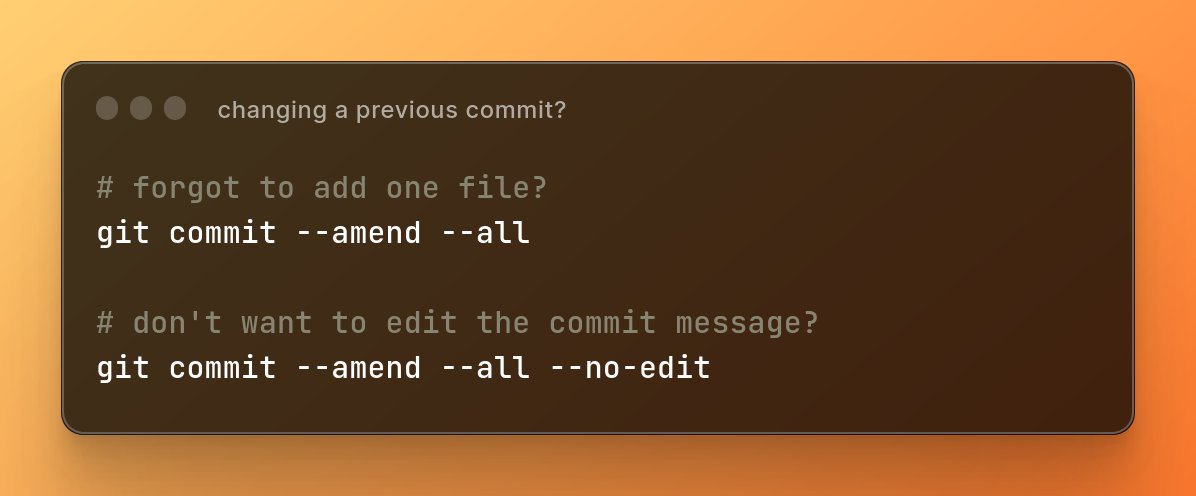 git commit --amend --all command example